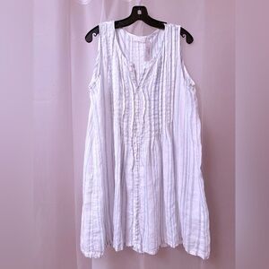 CP Shades Linen White Blue Sleeveless Lindsay Tunic